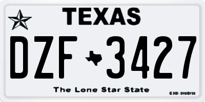 TX license plate DZF3427