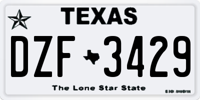 TX license plate DZF3429