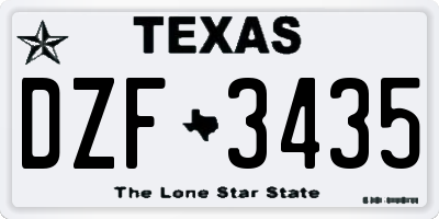 TX license plate DZF3435