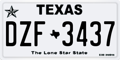 TX license plate DZF3437