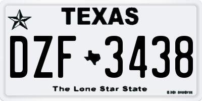TX license plate DZF3438