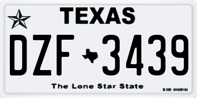 TX license plate DZF3439