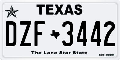 TX license plate DZF3442