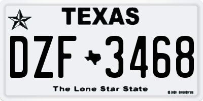 TX license plate DZF3468