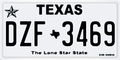 TX license plate DZF3469