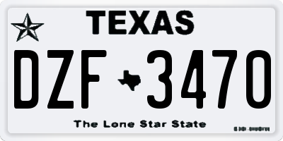 TX license plate DZF3470