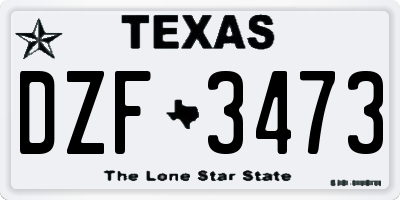 TX license plate DZF3473