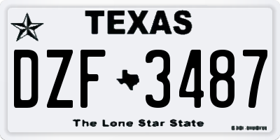TX license plate DZF3487