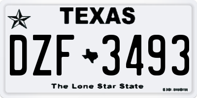 TX license plate DZF3493
