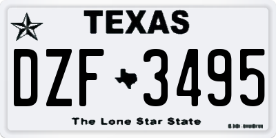 TX license plate DZF3495