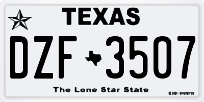 TX license plate DZF3507