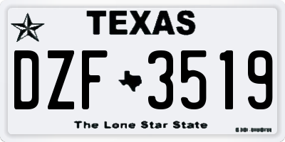 TX license plate DZF3519
