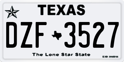 TX license plate DZF3527