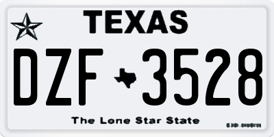TX license plate DZF3528