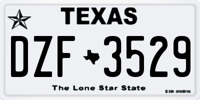 TX license plate DZF3529