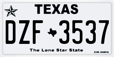 TX license plate DZF3537
