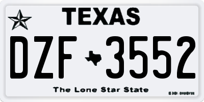 TX license plate DZF3552