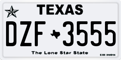 TX license plate DZF3555