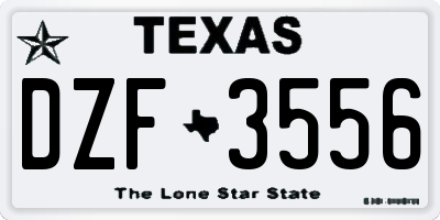 TX license plate DZF3556