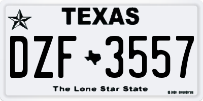 TX license plate DZF3557