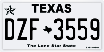 TX license plate DZF3559