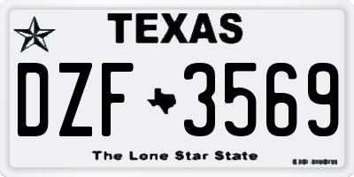 TX license plate DZF3569