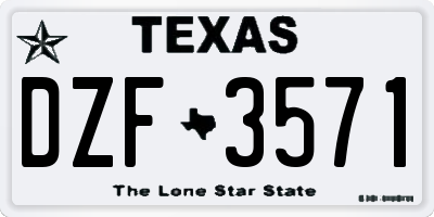 TX license plate DZF3571