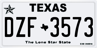 TX license plate DZF3573