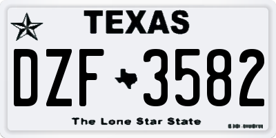 TX license plate DZF3582