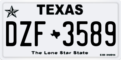 TX license plate DZF3589