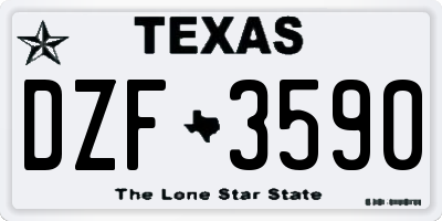 TX license plate DZF3590