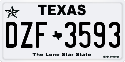 TX license plate DZF3593