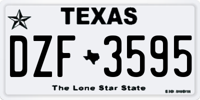 TX license plate DZF3595