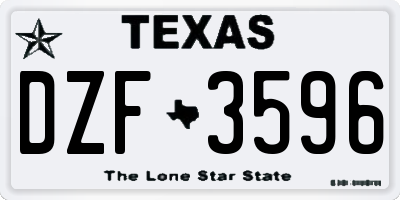 TX license plate DZF3596