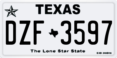 TX license plate DZF3597