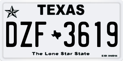 TX license plate DZF3619
