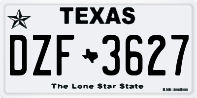 TX license plate DZF3627