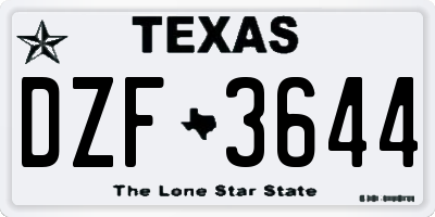 TX license plate DZF3644