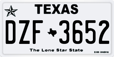 TX license plate DZF3652