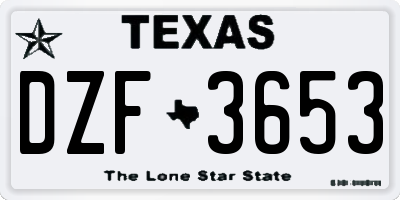 TX license plate DZF3653