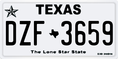 TX license plate DZF3659