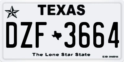 TX license plate DZF3664