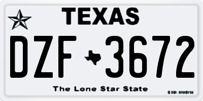 TX license plate DZF3672
