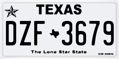 TX license plate DZF3679