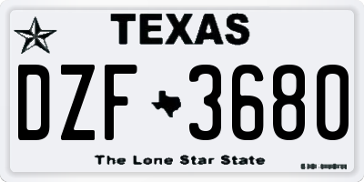 TX license plate DZF3680