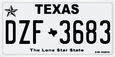 TX license plate DZF3683