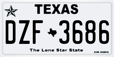 TX license plate DZF3686