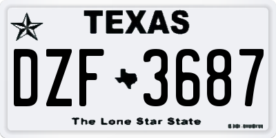 TX license plate DZF3687