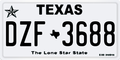 TX license plate DZF3688