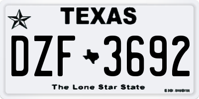 TX license plate DZF3692